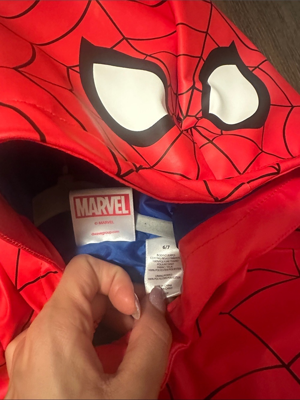 Marvel Spider-Man Hooded Rain Jacket 6/7 - Picture 3 of 5